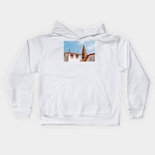 Caorle Belltower and Foreground Buildings Kids Hoodie